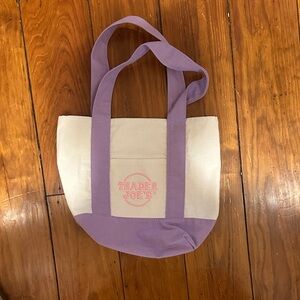 Trader Joe's Lavender & Cream Canvas Tote